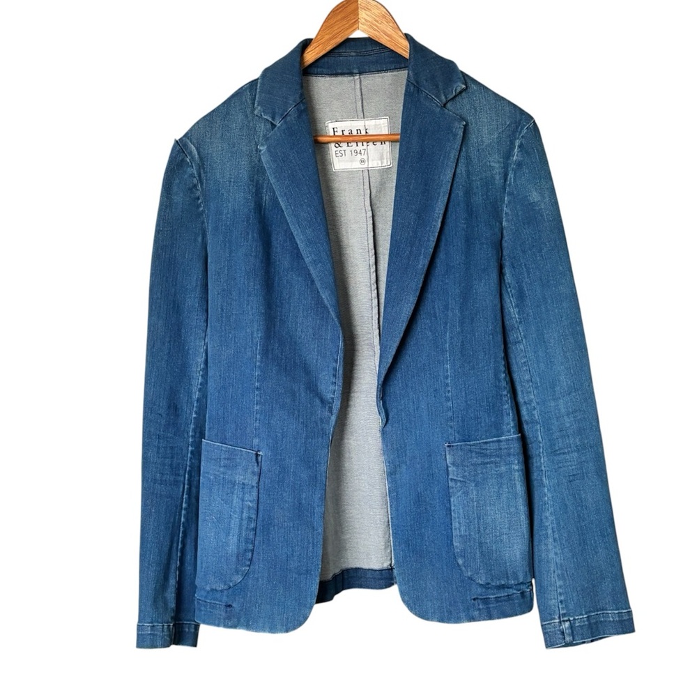 Frank & Eileen Dublin Tailored Blazer | Italian Performance Denim Flax Blue XS